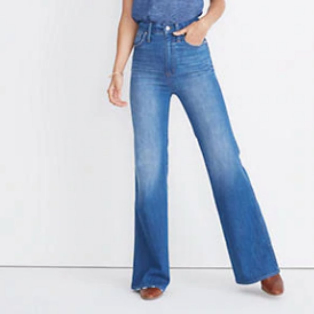 Madewell, 11 inch high rise flare jeans